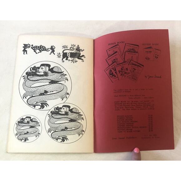Vintage 1959 Chinese Designs Art Book Jane Snead Junk Journal Asian Men Dragons - Picture 12 of 12